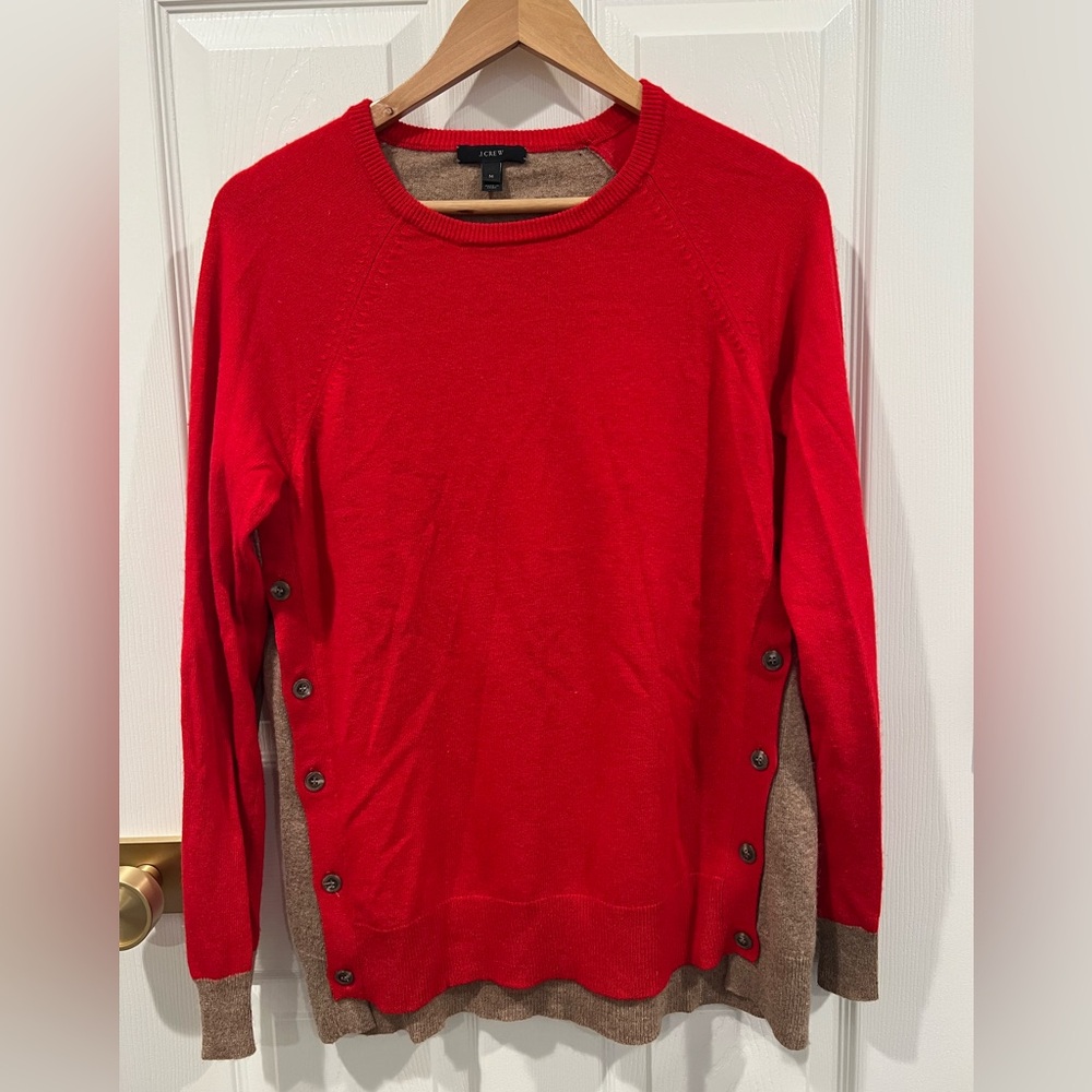 Jcrew Side Button Up Color Block Sweater - image 2